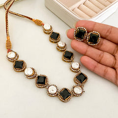 Nur-e-Heer Noir Charm Necklace Set - S-59