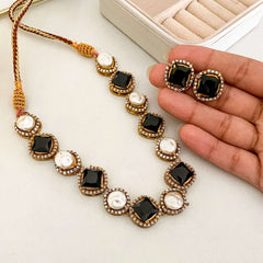 Nur-e-Heer Noir Charm Necklace Set - S-59 Chikoo
