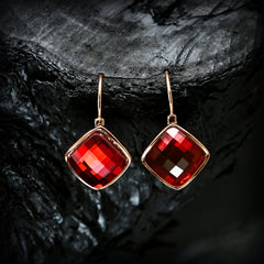 Crystal Square Drop Earrings (CR-18) 7