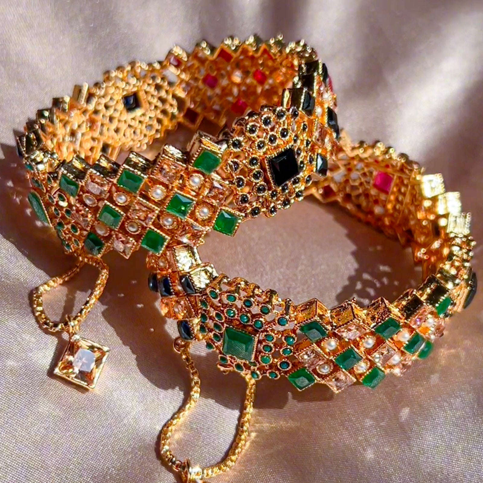 Royal Empress Zircon Bangles - BN-34 Chikoo