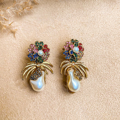 Mushk e Moti Flower Pearl Earrings - ER-93