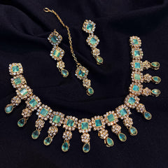 Sheesh Husn Choker Set (Diamond Drop Necklace Set S-43)