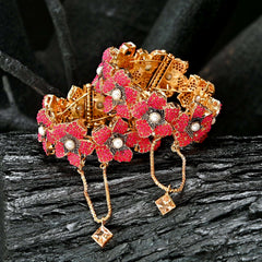 Pearl Blossom Bangles - BN-27 Chikoo
