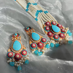 Whispering Pearls Mala & Earrings (S-32)