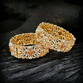 Textured Cuff Bangles (BN-22) Chikoo