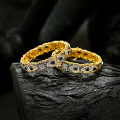 Crystal Craze Bangles - (BN-10) Chikoo