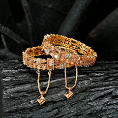 Crimson and Gold Fusion Zircon Bangles - BN-40