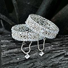 Crystal Cascade Zircon Bangles - BN-37 Chikoo
