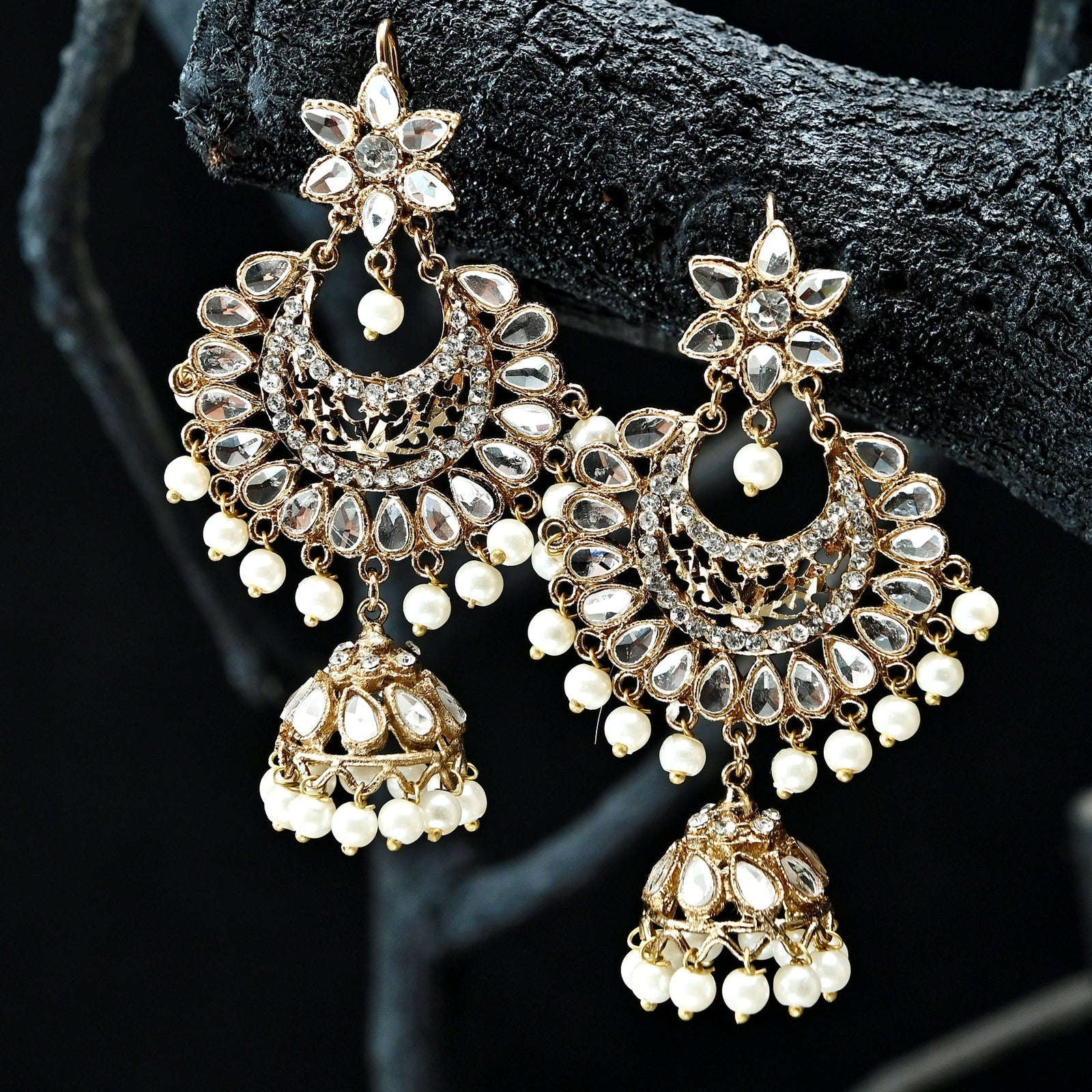 Beaded Jhumka Bali - JK-25 Chikoo