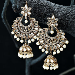 Beaded Jhumka Bali - JK-25 Chikoo