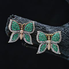 Emerald Butterfly Earrings - (ER-53)