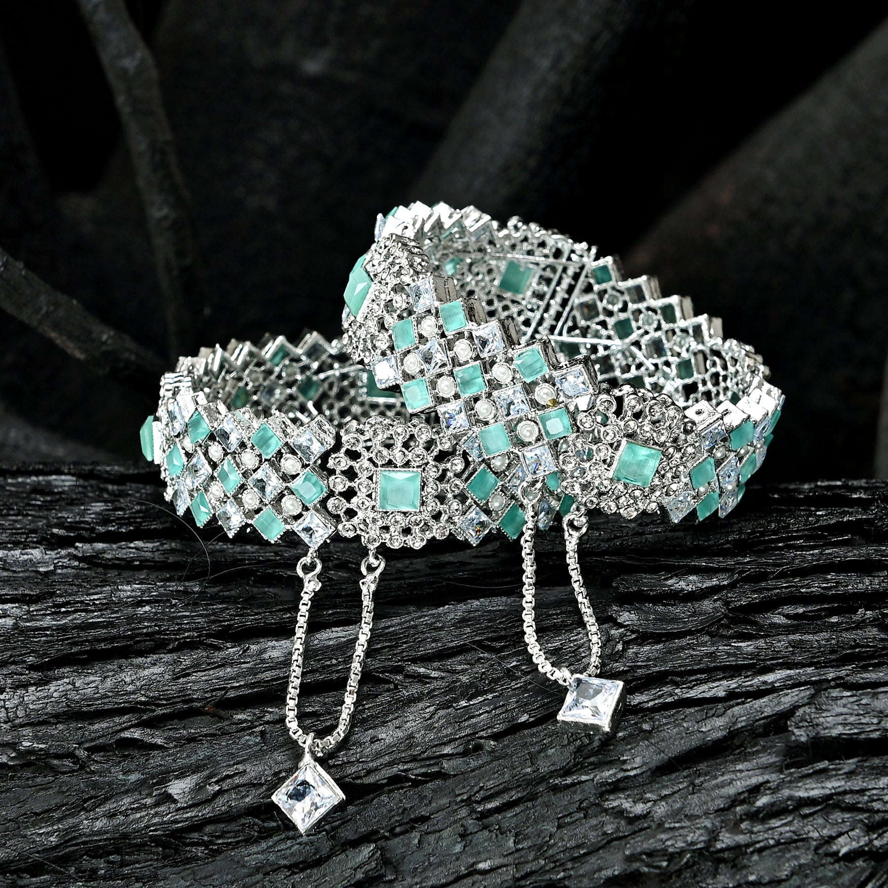 Royal Empress Zircon Bangles - BN-34 Chikoo
