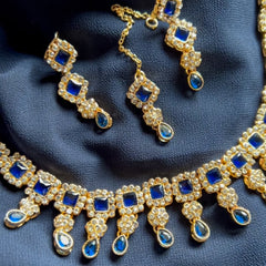 Sheesh Husn Choker Set (Diamond Drop Necklace Set S-43)