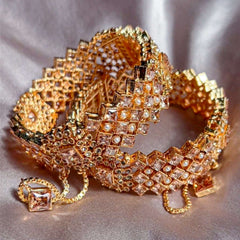 Royal Empress Zircon Bangles - BN-34 Chikoo