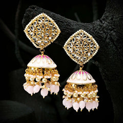 Golden Twilight Jhumkas - (JK-05) Chikoo