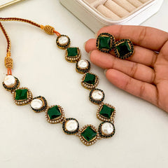 Nur-e-Heer Noir Charm Necklace Set - S-59