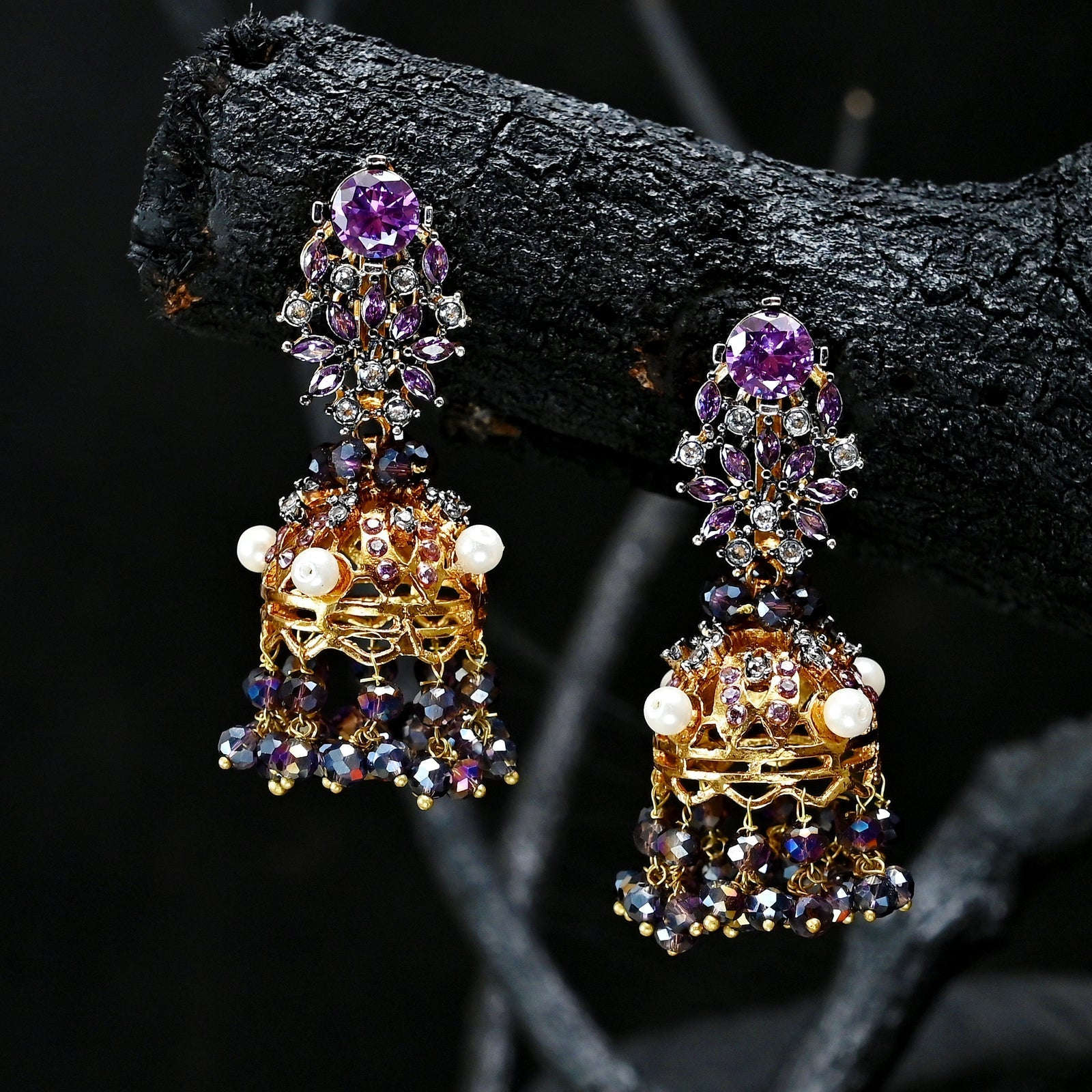 Round Radiance Jhumki - (JK-20) Chikoo