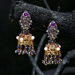 Round Radiance Jhumki - (JK-20) Chikoo