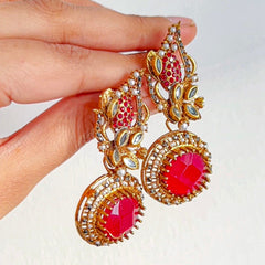 Gul e Jahaan Gemstone Cascade Earrings ER-77