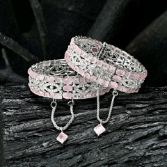 Crystal Cascade Zircon Bangles - BN-37 Chikoo