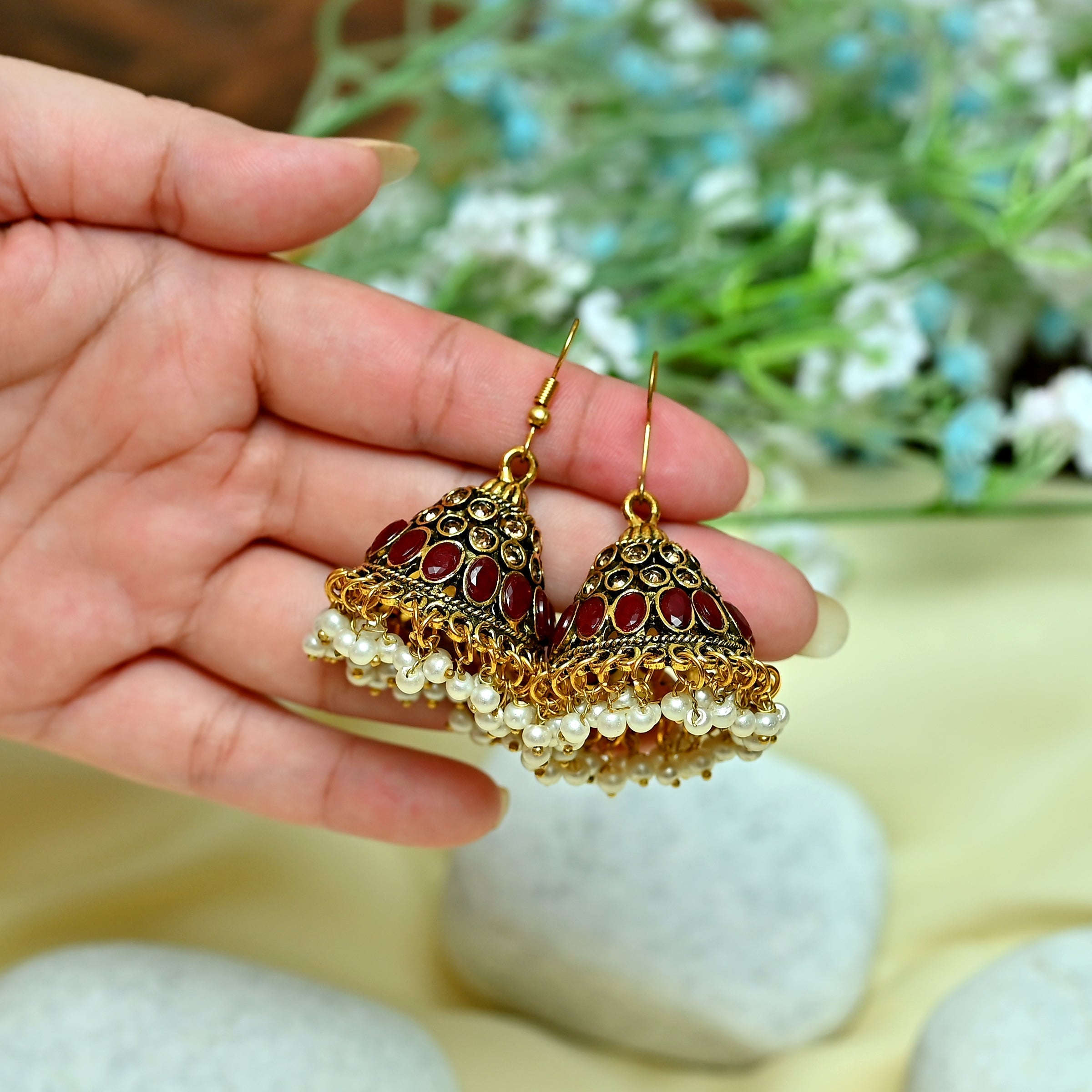 Simple Elegance Jhumki - (JK-23) Chikoo