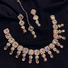 Sheesh Husn Choker Set (Diamond Drop Necklace Set S-43)