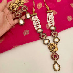Noor-e-Jahan Half Meena Set - S-46 Chikoo