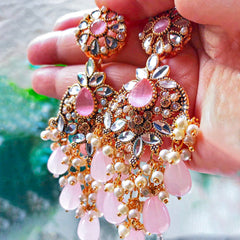 Mah e Nur Royal Pearl & Crystals Earrings - ER-85