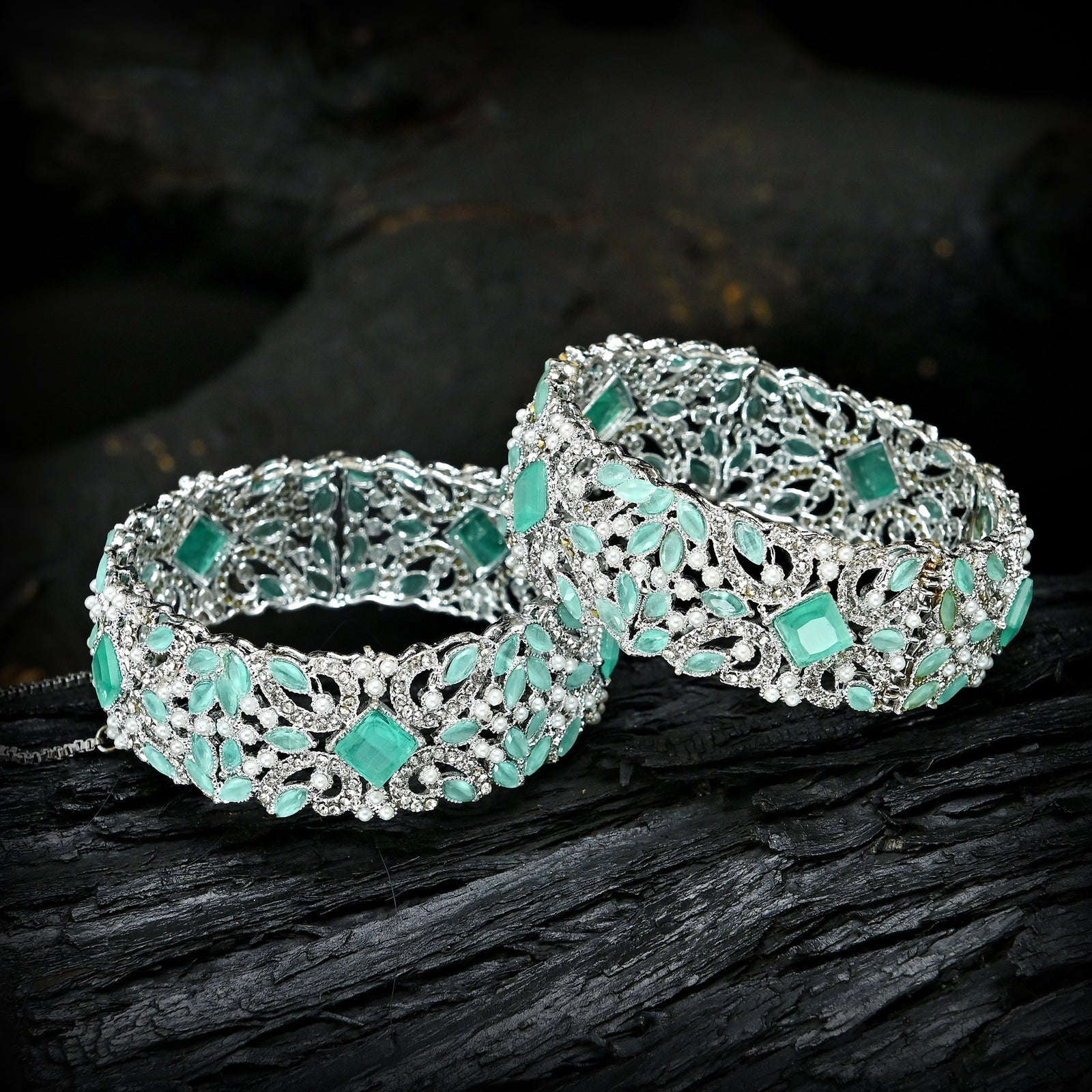 Textured Cuff Bangles (BN-22) Chikoo