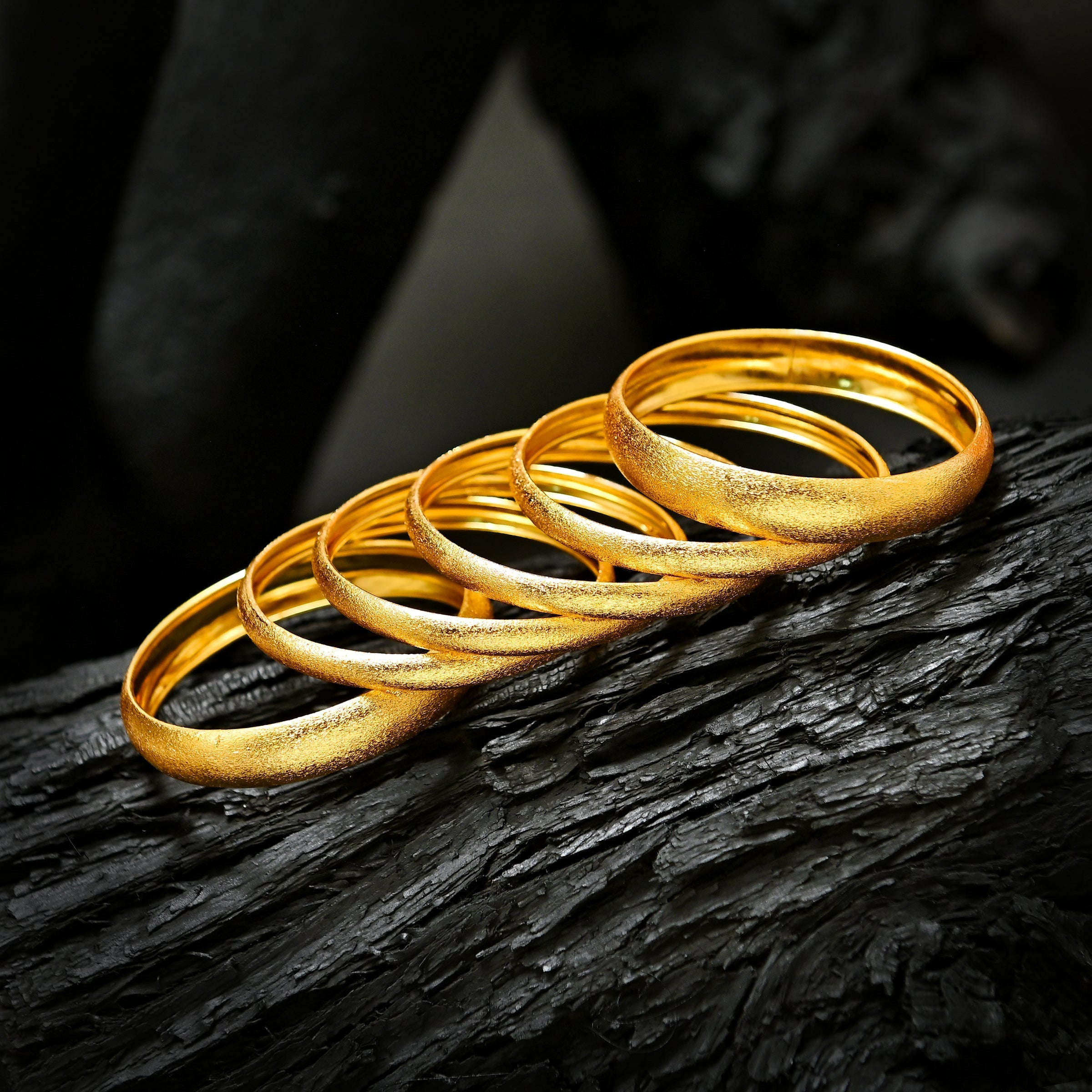 Mystic Glow Bangles - (BN-02) Chikoo