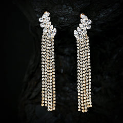 Rhinestone tassel Earrings (CR-06)