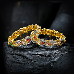 Enchanting Quartz (Gold Plated) Bangles - (BN-11)