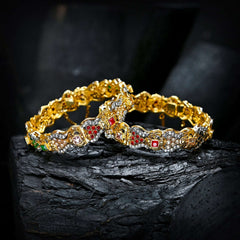 Enchanting Quartz (Gold Plated) Bangles - (BN-11) Chikoo