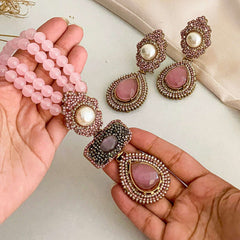 Alara Pearls and Gemstone Turkish Mala - S-56 Chikoo