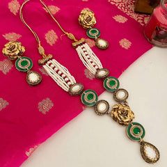 Noor-e-Jahan Half Meena Set - S-46 Chikoo