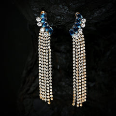Rhinestone tassel Earrings (CR-06)