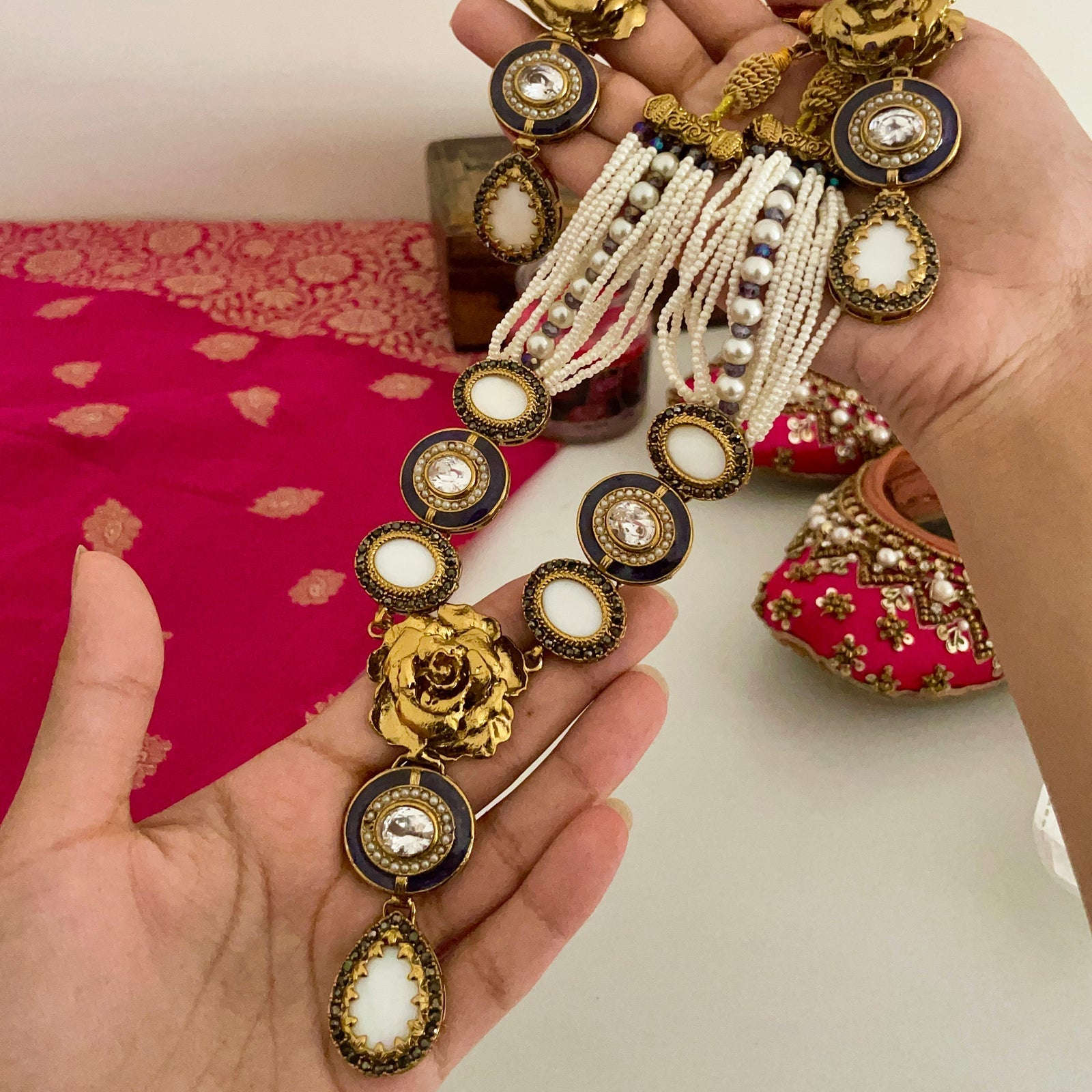Noor-e-Jahan Half Meena Set - S-46 Chikoo