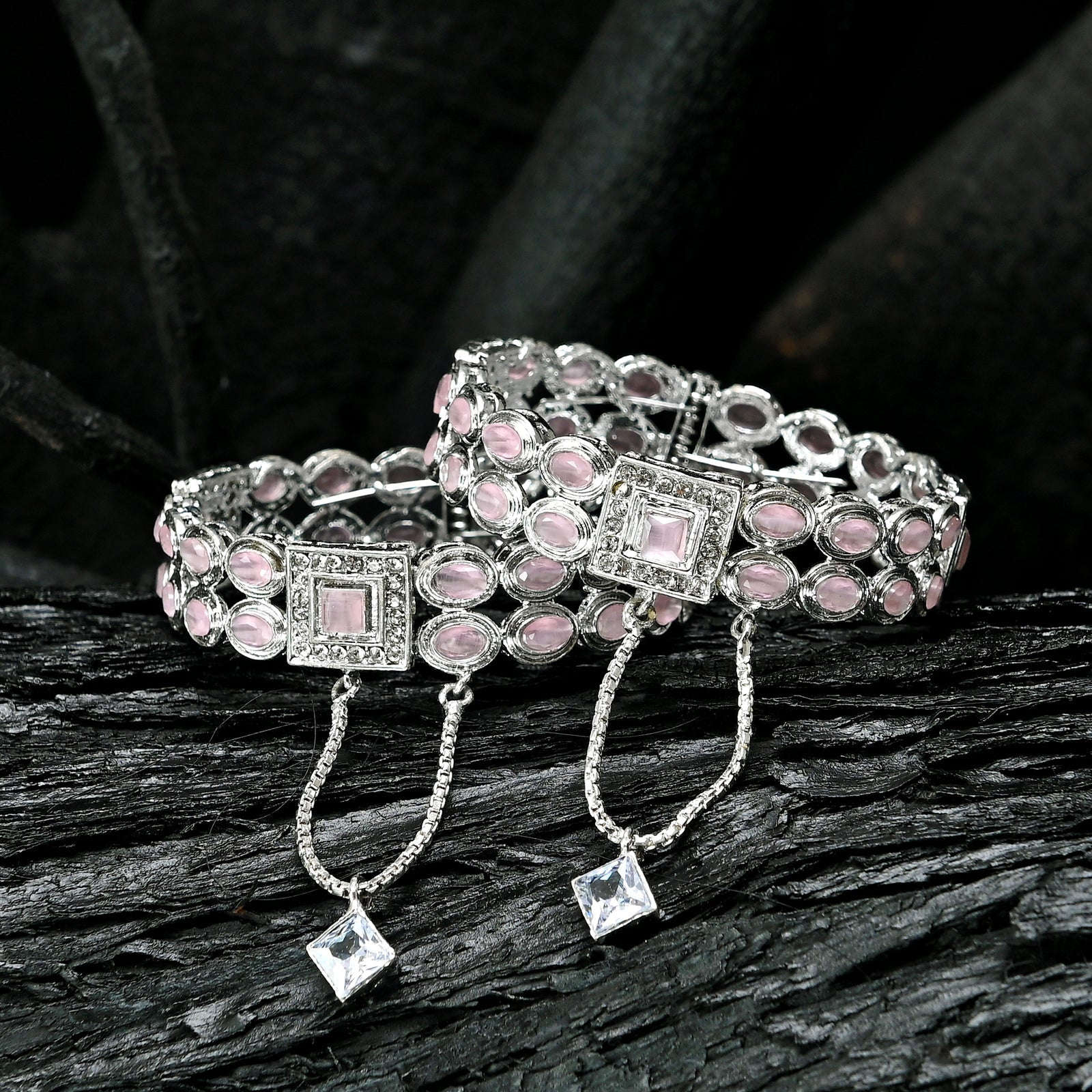 Emerald Zircon Bangles - BN-41 Chikoo