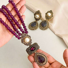 Alara Pearls and Gemstone Turkish Mala - S-56 Chikoo