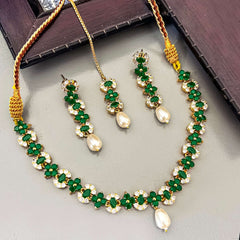 Khushbu Graceful Garden Necklace Set - S-51 Chikoo