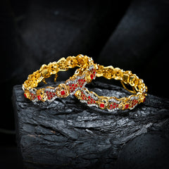 Enchanting Quartz (Gold Plated) Bangles - (BN-11)