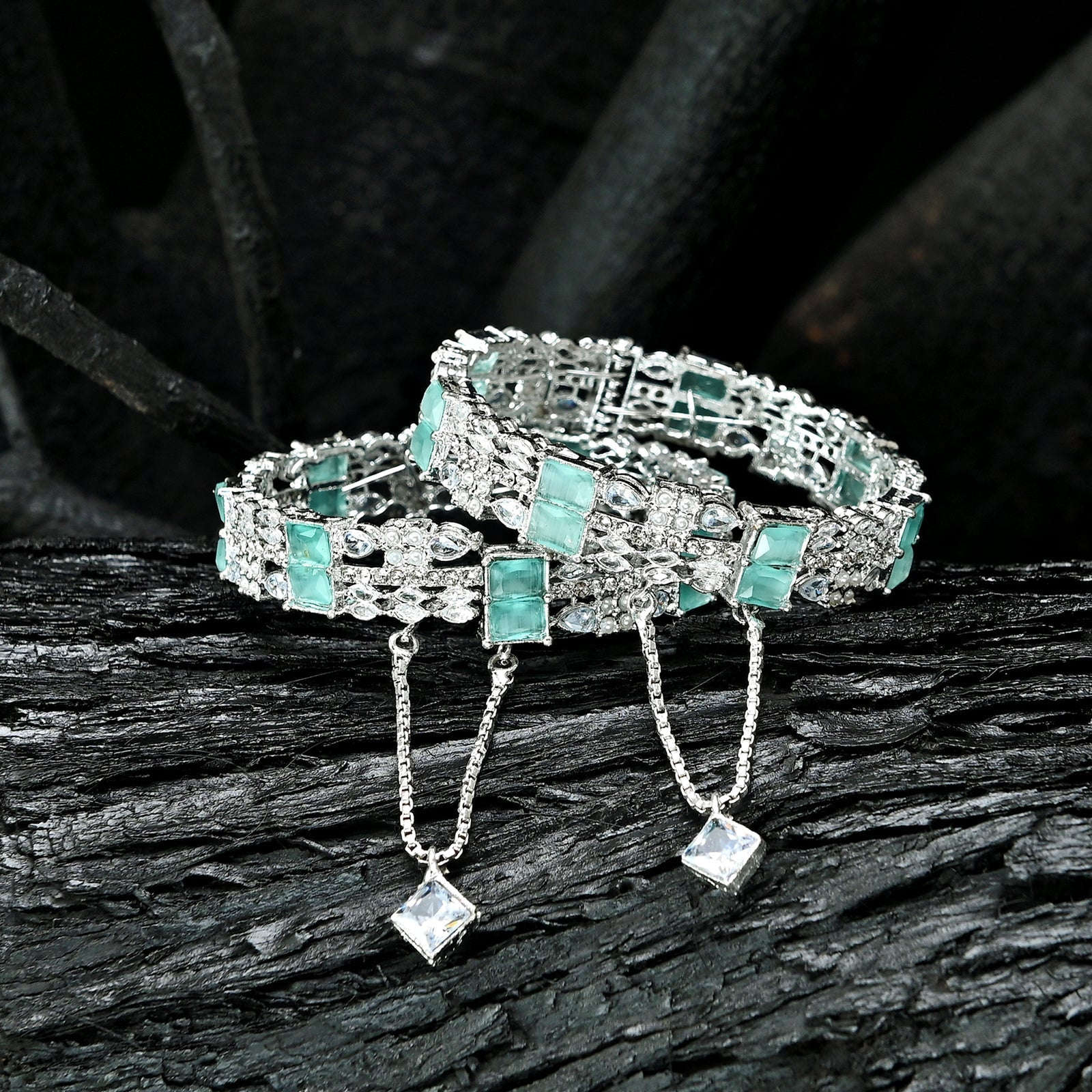 Crimson and Gold Fusion Zircon Bangles - BN-40 Chikoo