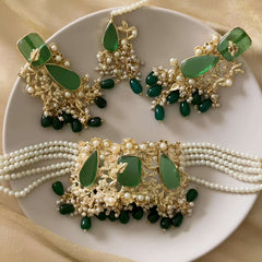 Emerald Pearl Enchantment Choker Set - (CS-08) Chikoo