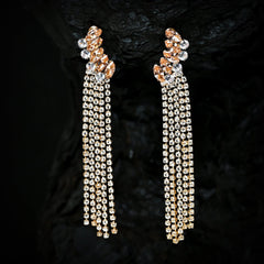 Rhinestone tassel Earrings (CR-06)