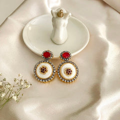 Ayzel Button Bloom Gemstone Earrings ER-75