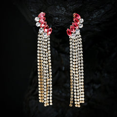 Rhinestone tassel Earrings (CR-06)