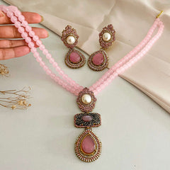 Alara Pearls and Gemstone Turkish Mala - S-56 Chikoo