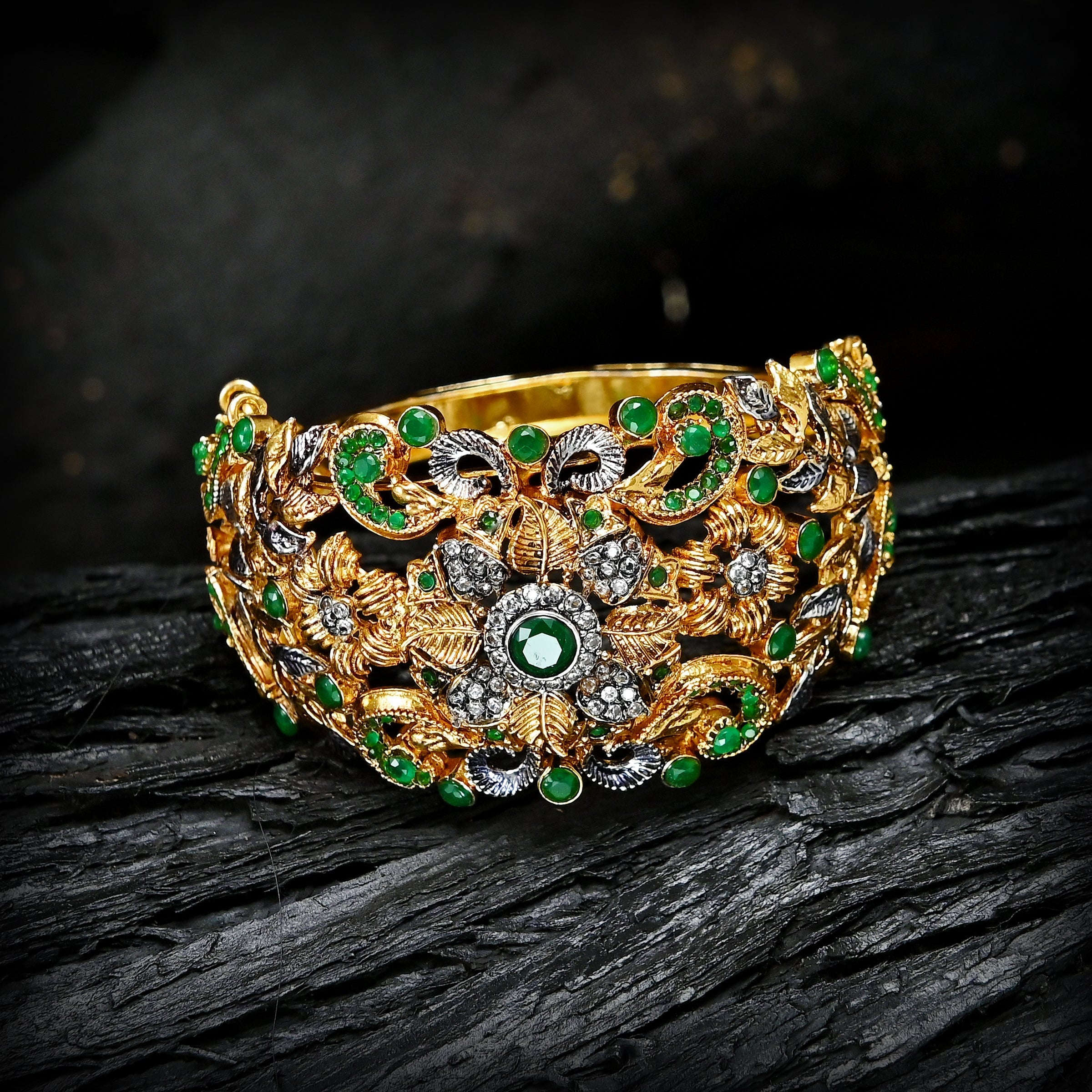 Openable Flower Bangles - (BN-13) Chikoo