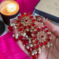 Pearl Zircon Choker Set (CS-01) Chikoo