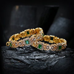 Enchanting Quartz (Gold Plated) Bangles - (BN-11)